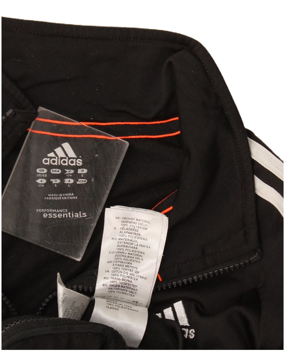 Adidas Męska kurtka dresowa Climalite UK 38/40 Średni czarny poliester
