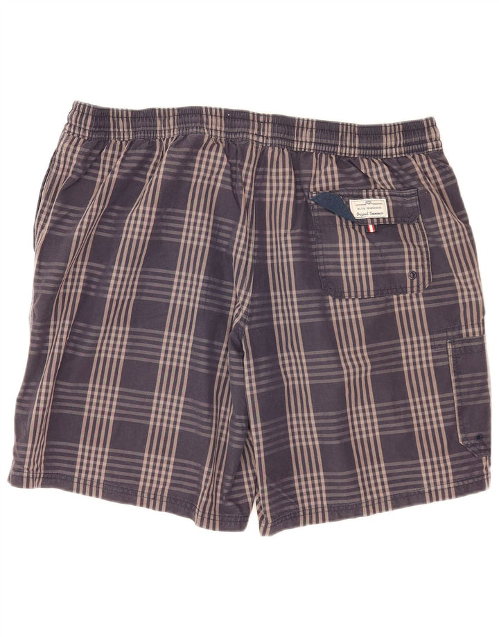 Męskie szorty kąpielowe Marks & Spencer Cargo 2XL, granatowe, bawełniane w kratkę