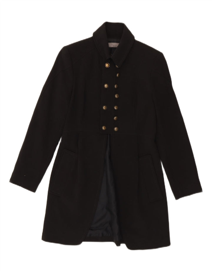 ZARA Womens Overcoat UK 10 Small Black Polyester Vintage Zara and Second-Hand Zara from Messina Hembry 
