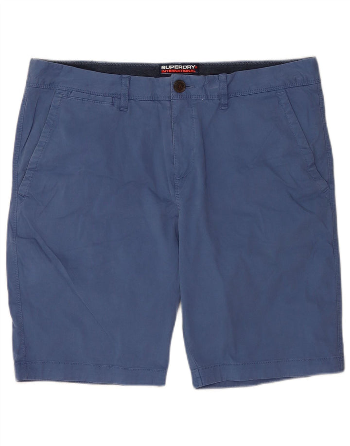 Męskie spodenki Chino Superdry W34, duże, niebieskie, bawełniane