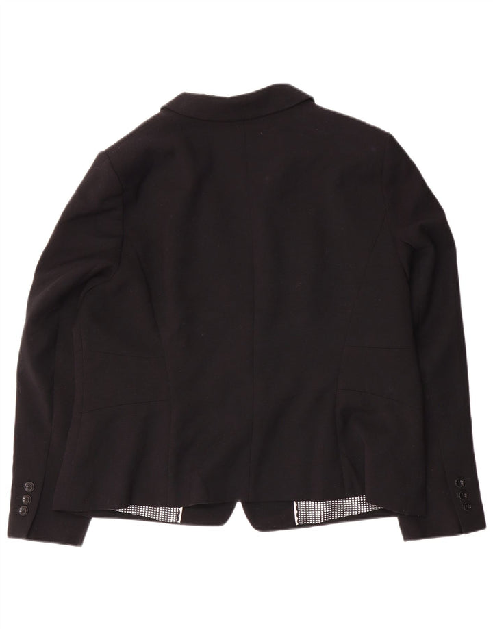 Marks & Spencer Damska marynarka zapinana na 1 guzik UK 20 2XL Czarny poliester