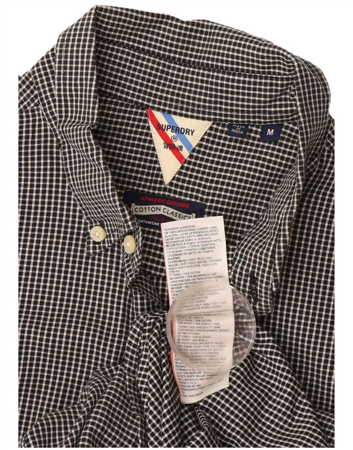 Koszula męska Superdry, średnia czarna bawełniana kratka