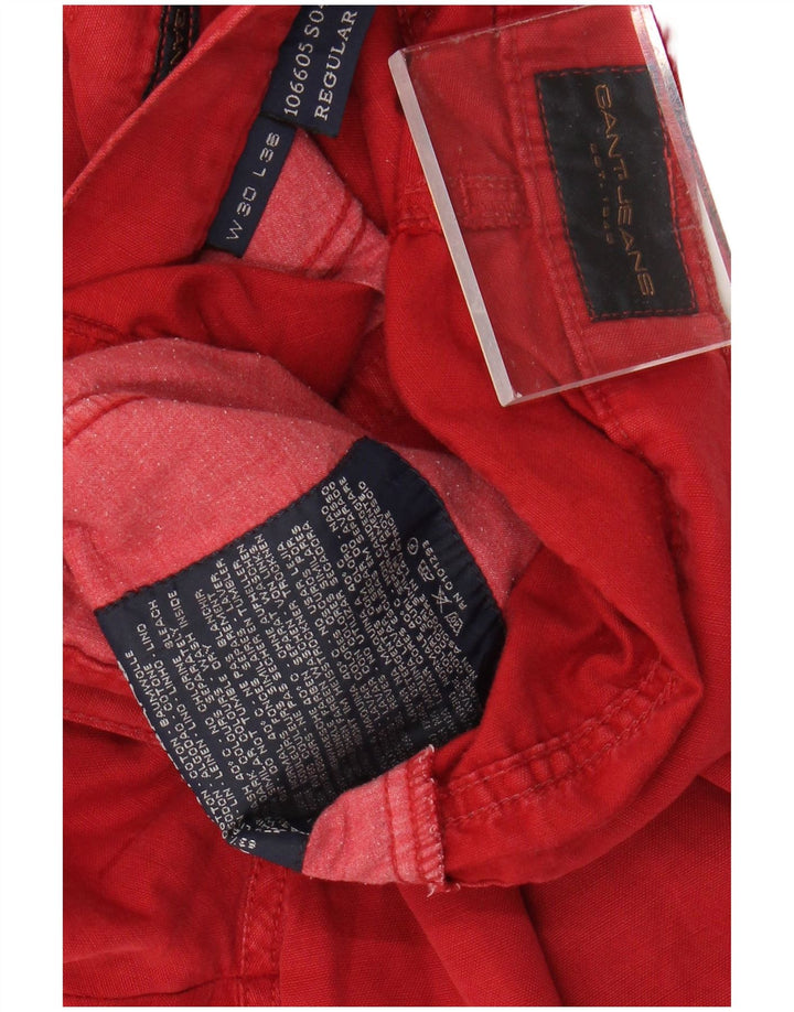 Męskie spodnie codzienne o regularnym kroju GANT W30 L36 Czerwona bawełna