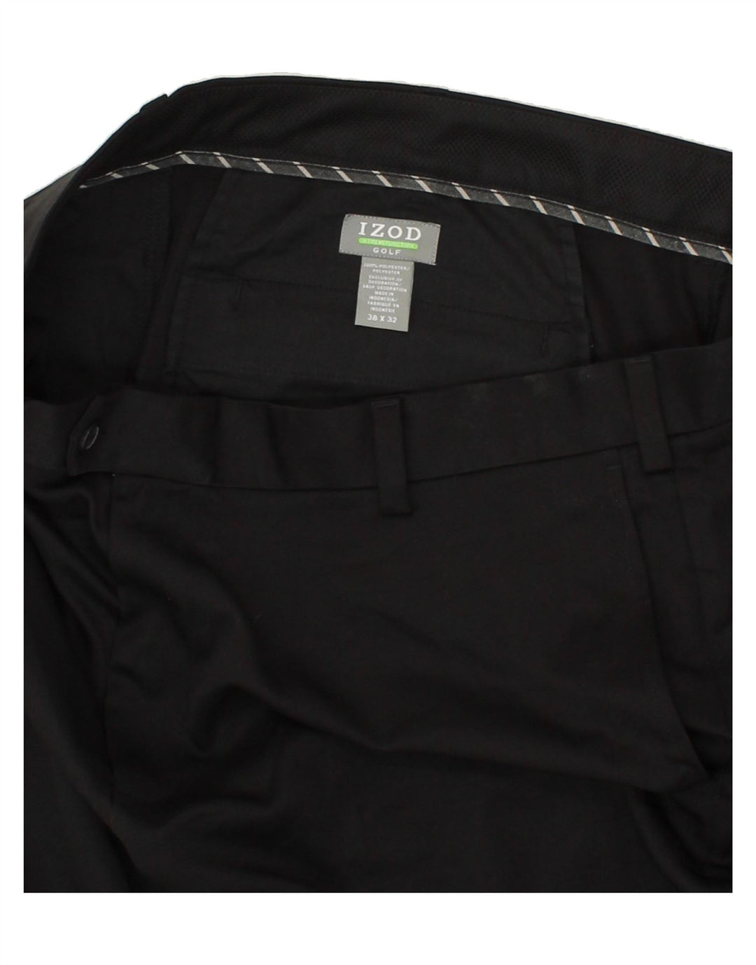 IZOD Mens Straight Chino Trousers W38 L32 Black Polyester Vintage Izod and Second-Hand Izod from Messina Hembry 