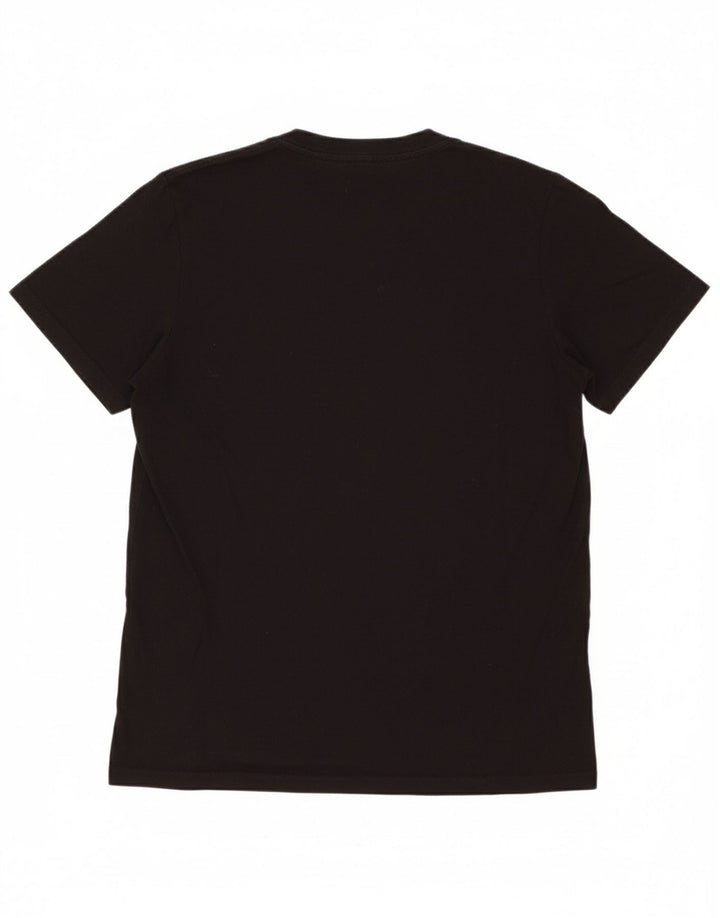 JACK & JONES Mens Graphic T-Shirt Top Medium Black Cotton