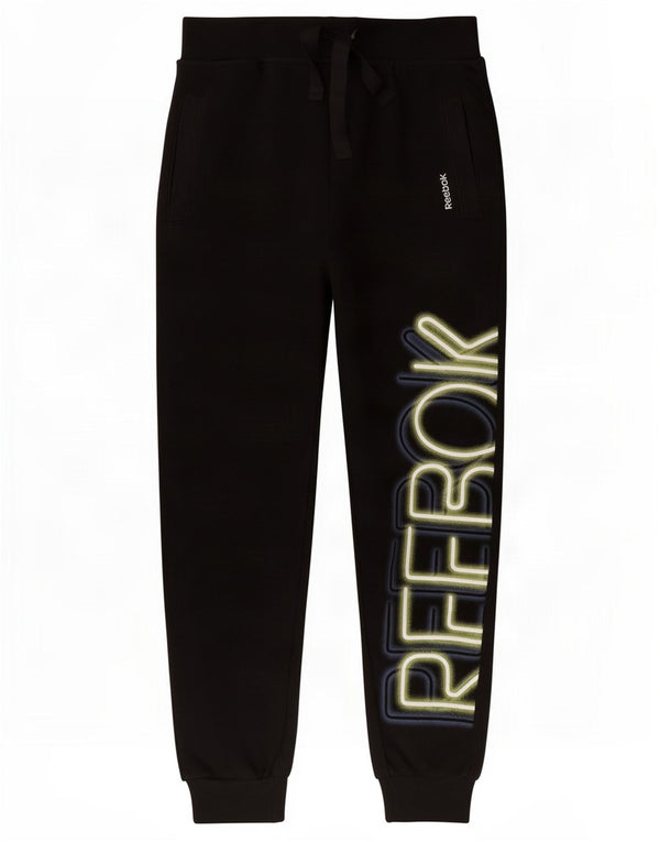 Damskie spodnie dresowe Reebok Graphic Joggers UK 4/6 XS, czarna bawełna