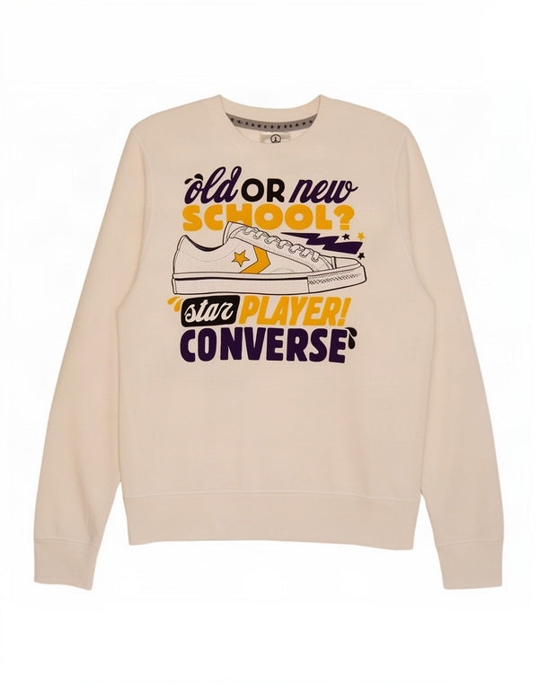 Męska bluza Converse z grafiką, średnia, biała bawełna
