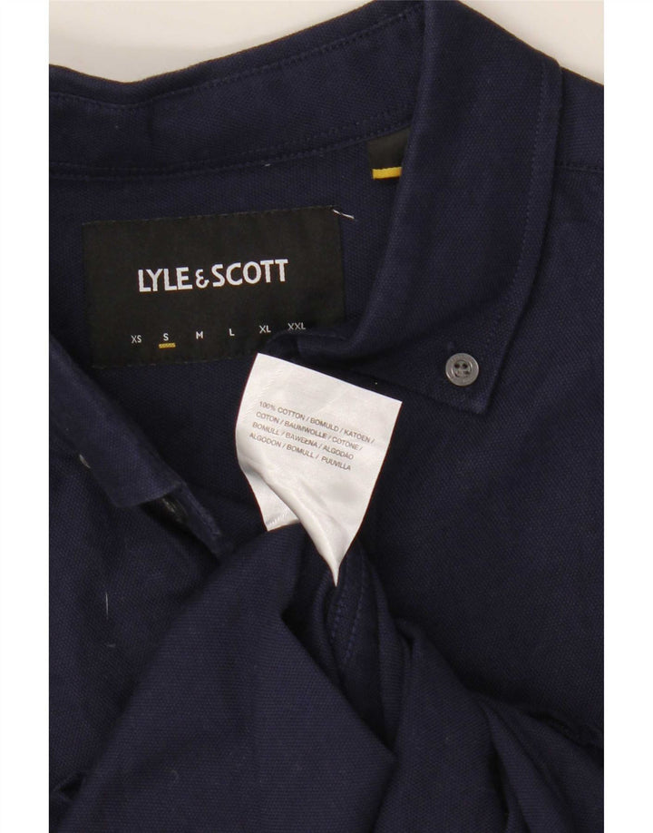 Koszula męska Lyle & Scott, mała, granatowa, bawełniana