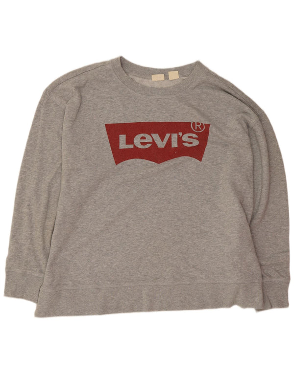 Damska bluza Levi's z grafiką, UK 20 2XL, szara, nakrapiana bawełna