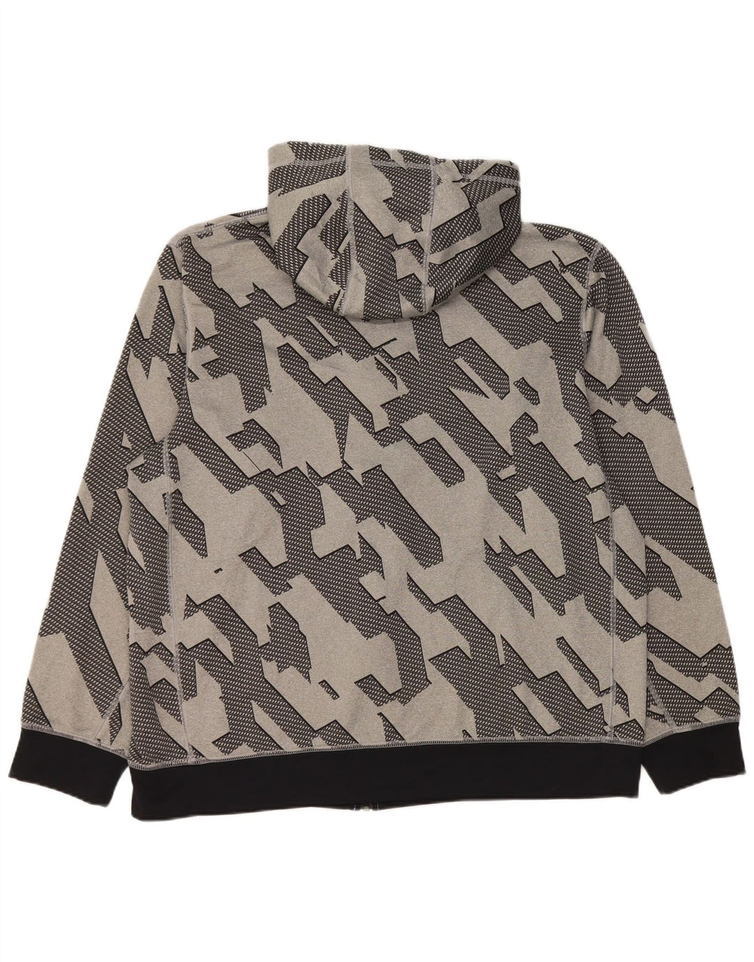 Męski sweter z kapturem i zamkiem Nike Dri Fit XL, szary, geometryczny poliester