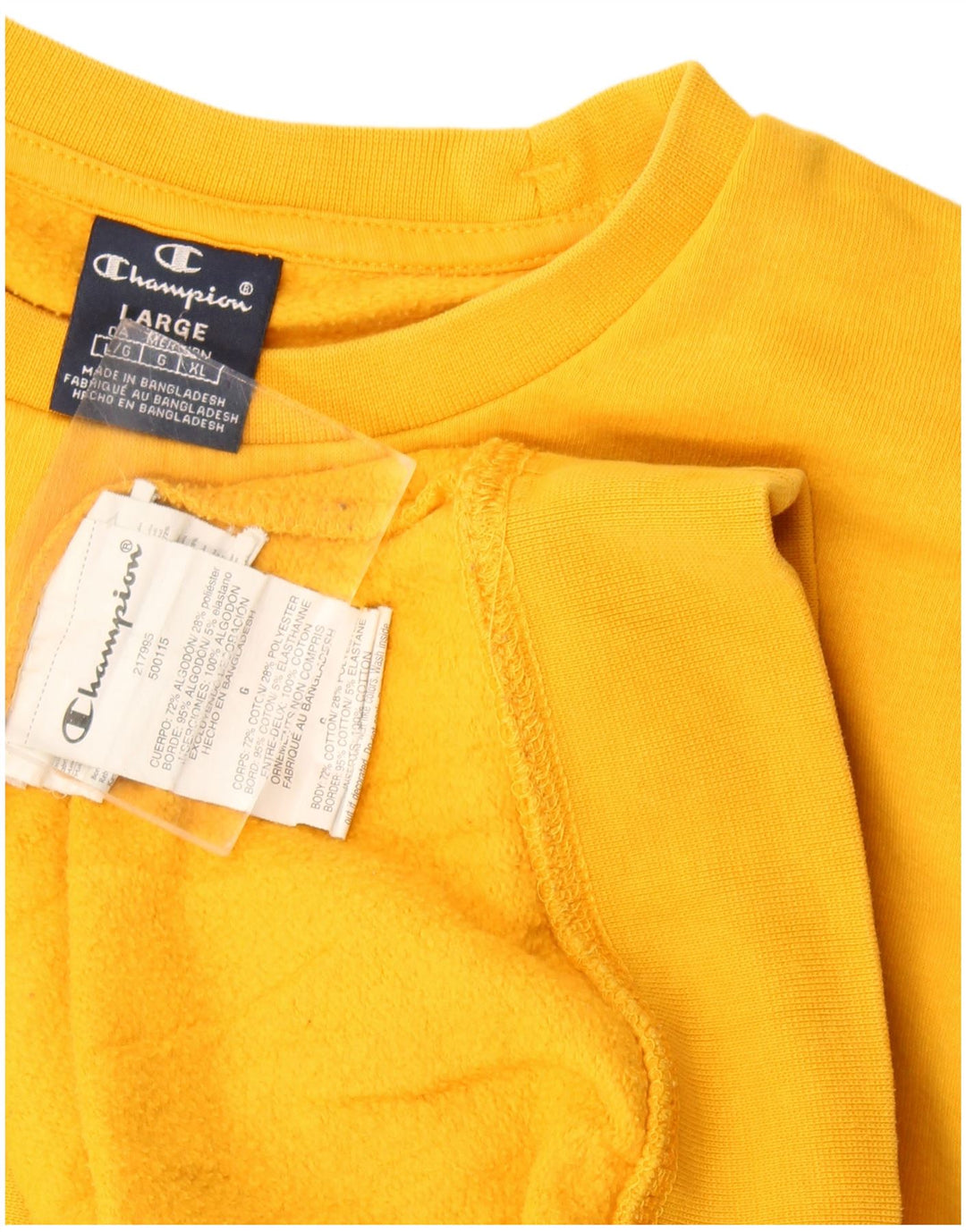 Męski sweter z grafiką Champion, duży, żółty, bawełniany