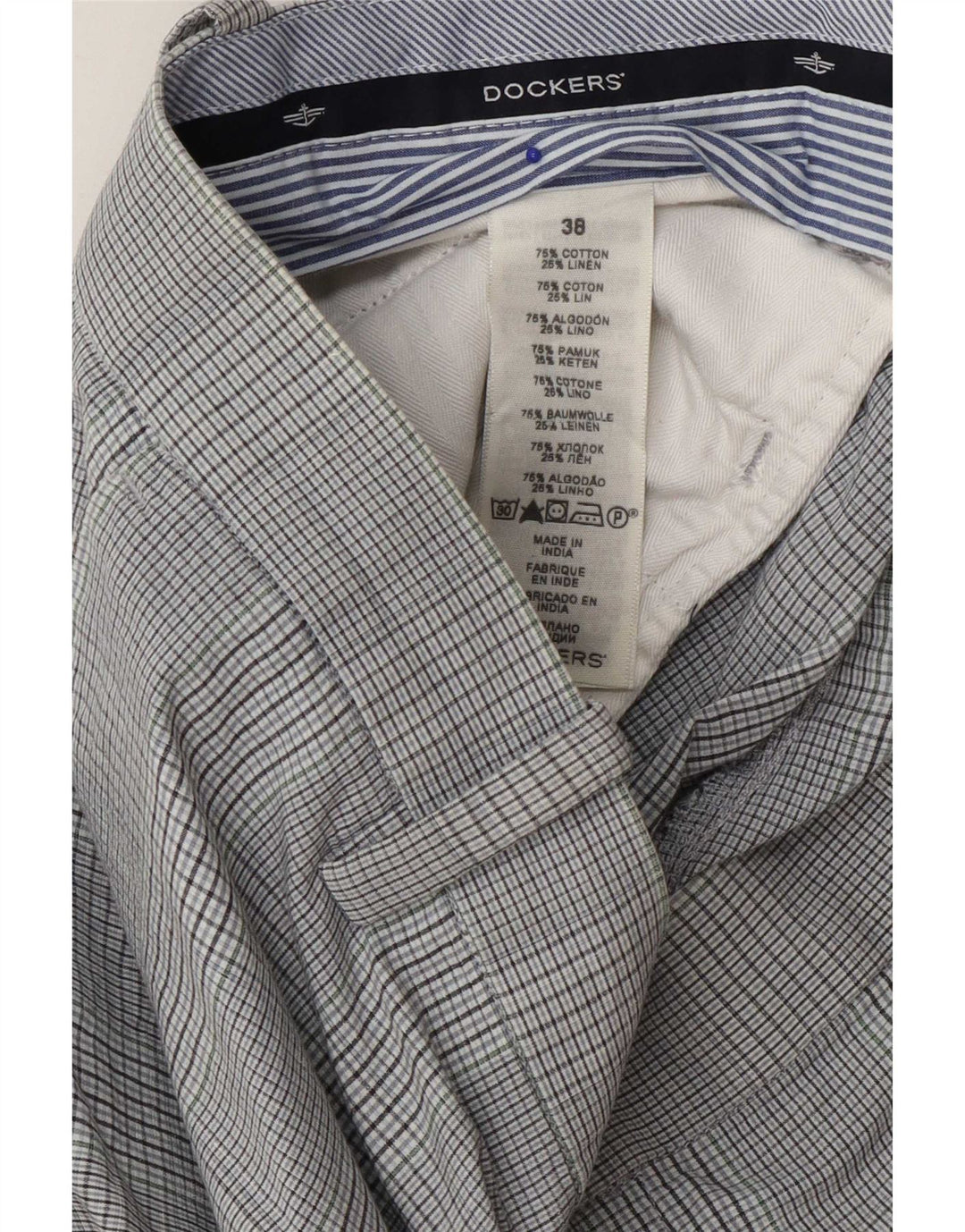 Męskie spodenki chino Dockers W38 XL, bawełniana szara krata