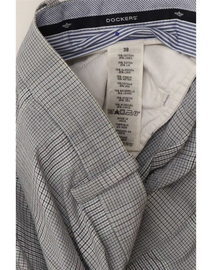 Męskie spodenki chino Dockers W38 XL, bawełniana szara krata