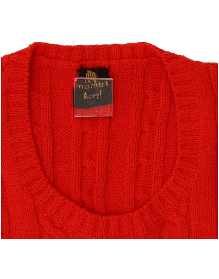 Damski podkoszulek VINTAGE Crop Vest Tank Top UK 8 Small Czerwony Poliakryl