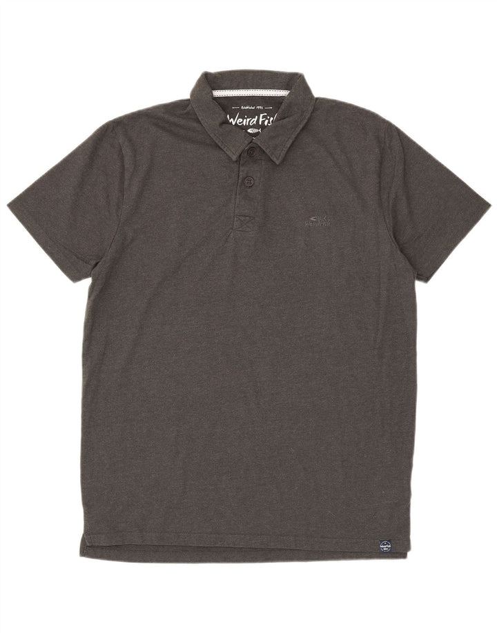 WEIRD FISH Mens Polo Shirt Medium Grey Cotton