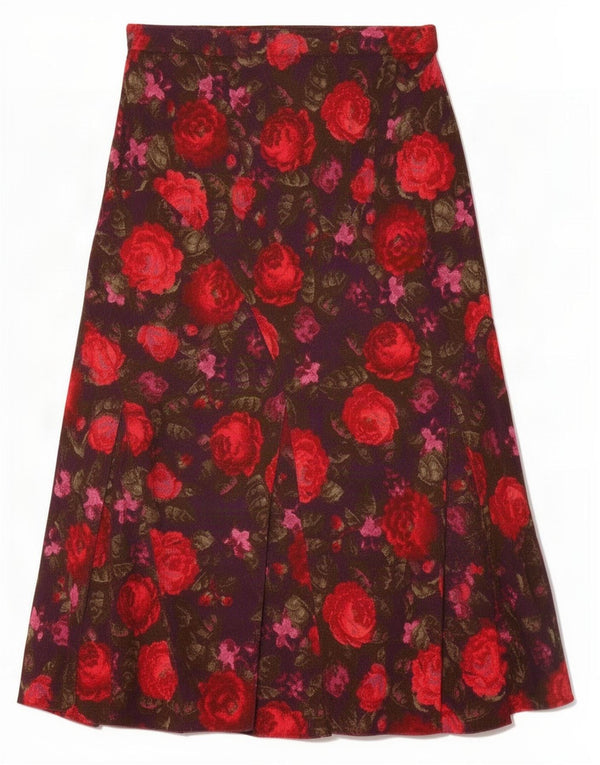 Marks & Spencer Damska spódnica sztruksowa UK 12 Medium W32 Fioletowe kwiaty