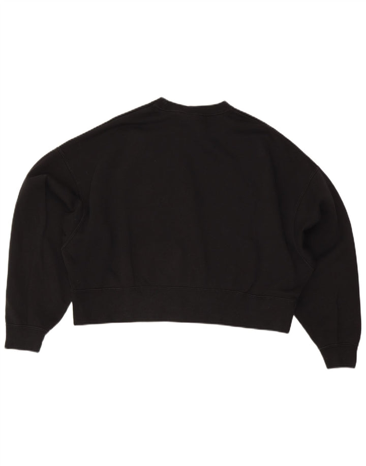 Damski sweter typu Crop Oversize NIKE, UK 10, mały, czarny, bawełniany