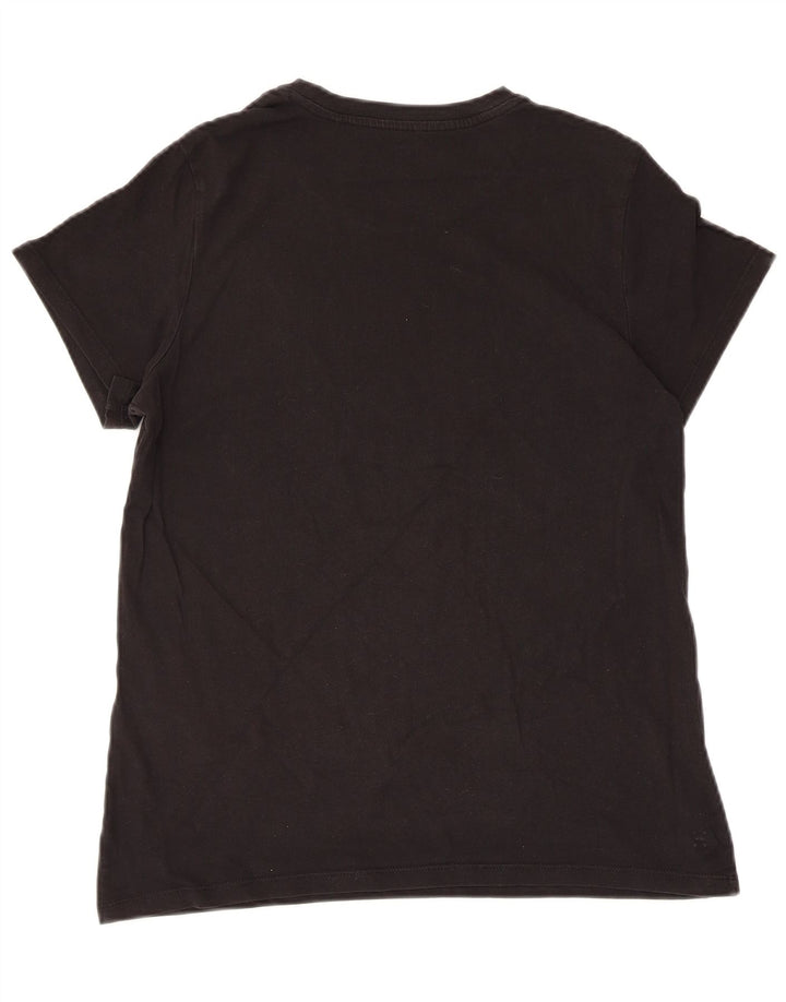 LEVI'S Womens Graphic T-Shirt Top UK 12 Medium Black Cotton