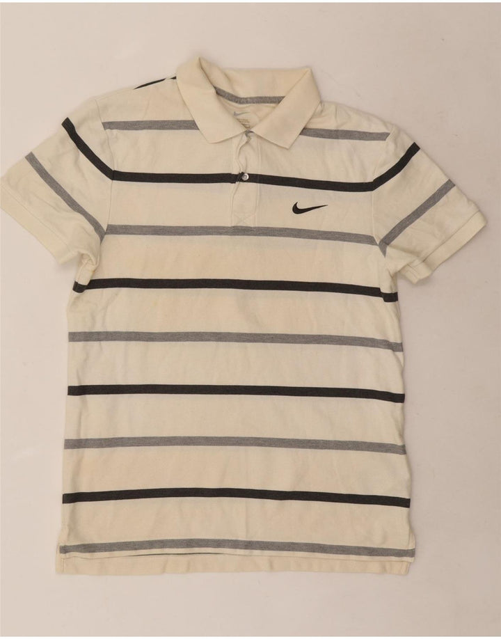 Męska koszulka polo Nike, bawełniana, w średnie białe paski