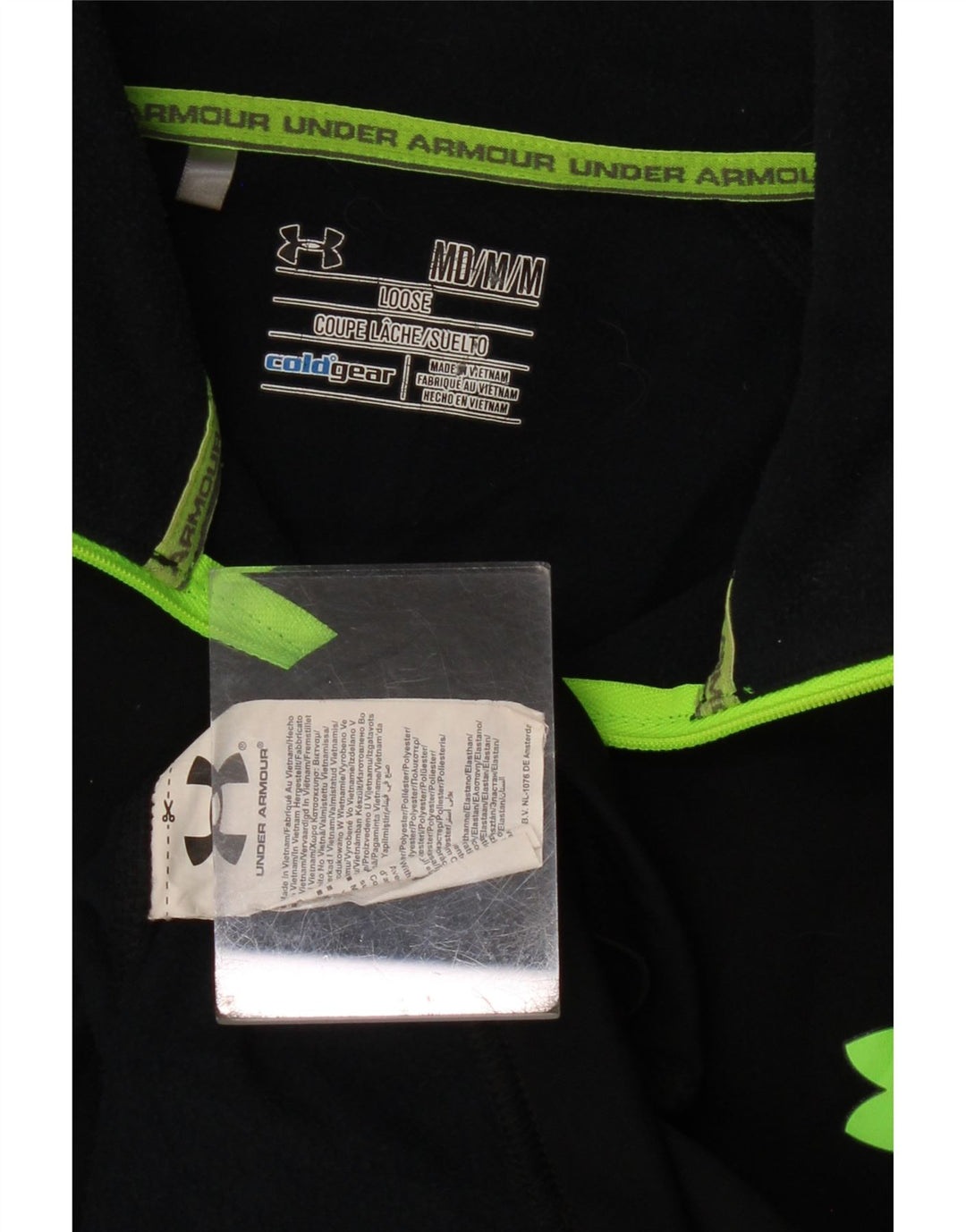 Męski dres UNDER ARMOUR Cold Gear z zamkiem błyskawicznym pod szyją, średni czarny