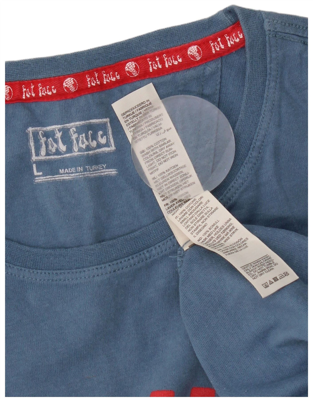Męski T-shirt z grafiką Fat Face, duży, niebieski, bawełniany
