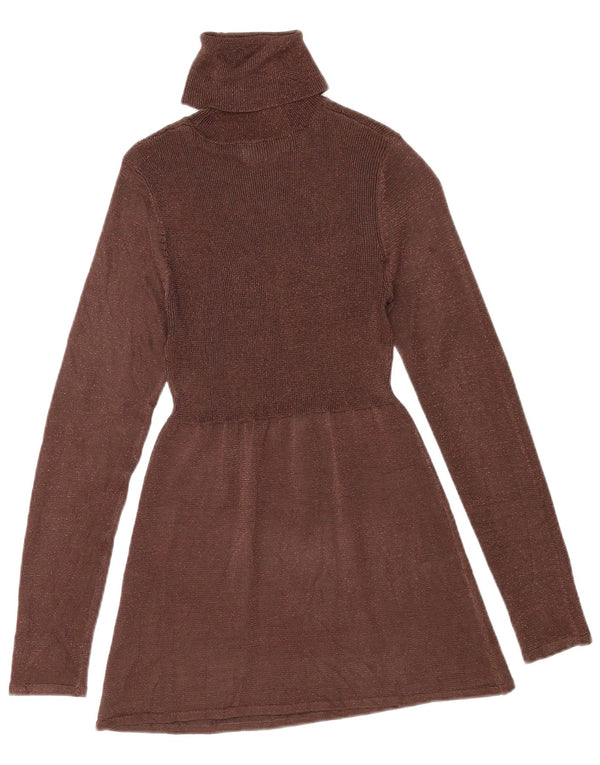 Sweter damski Zara z wywijanym dekoltem, UK 14, duży, brązowy, nakrapiany