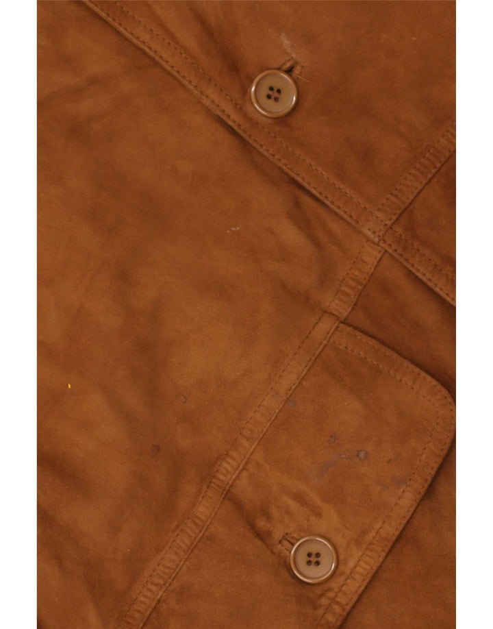 Vintage męska zamszowa kurtka bomber IT 50 duża brązowa skóra