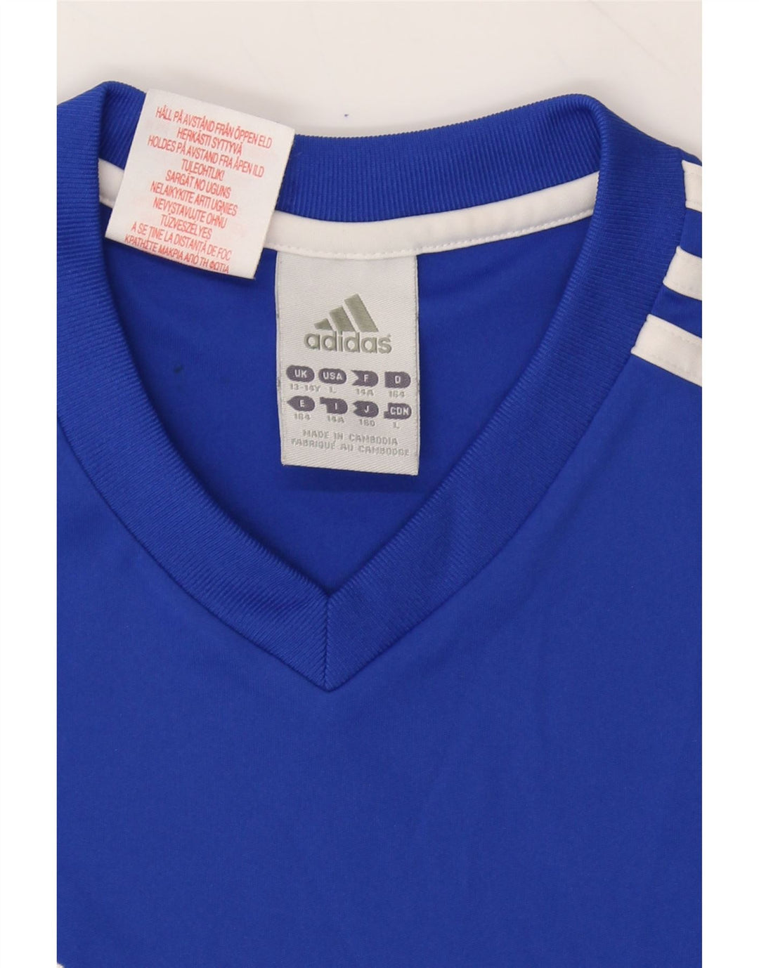 ADIDAS Boys Climalite T-Shirt Top 13-14 Years Blue Polyester Vintage Adidas and Second-Hand Adidas from Messina Hembry 