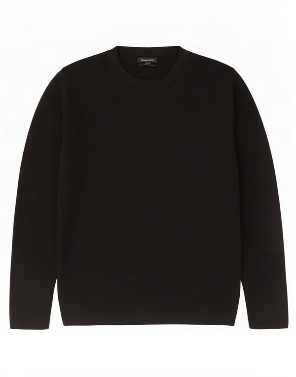 Sweter damski Massimo Dutti z okrągłym dekoltem UK 18 XL, czarna wełna