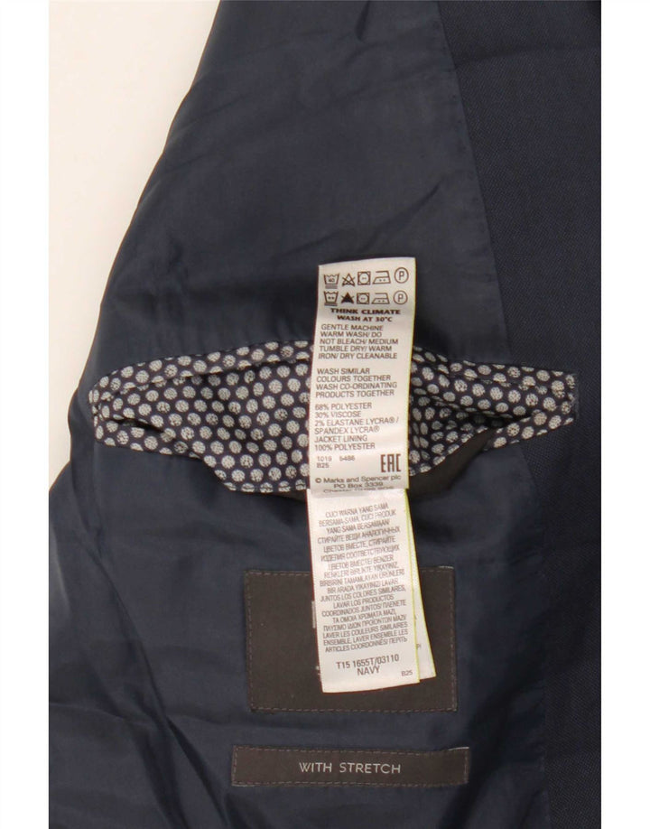 Marks & Spencer Męska marynarka zapinana na 2 guziki UK 46 3XL Granatowy poliester