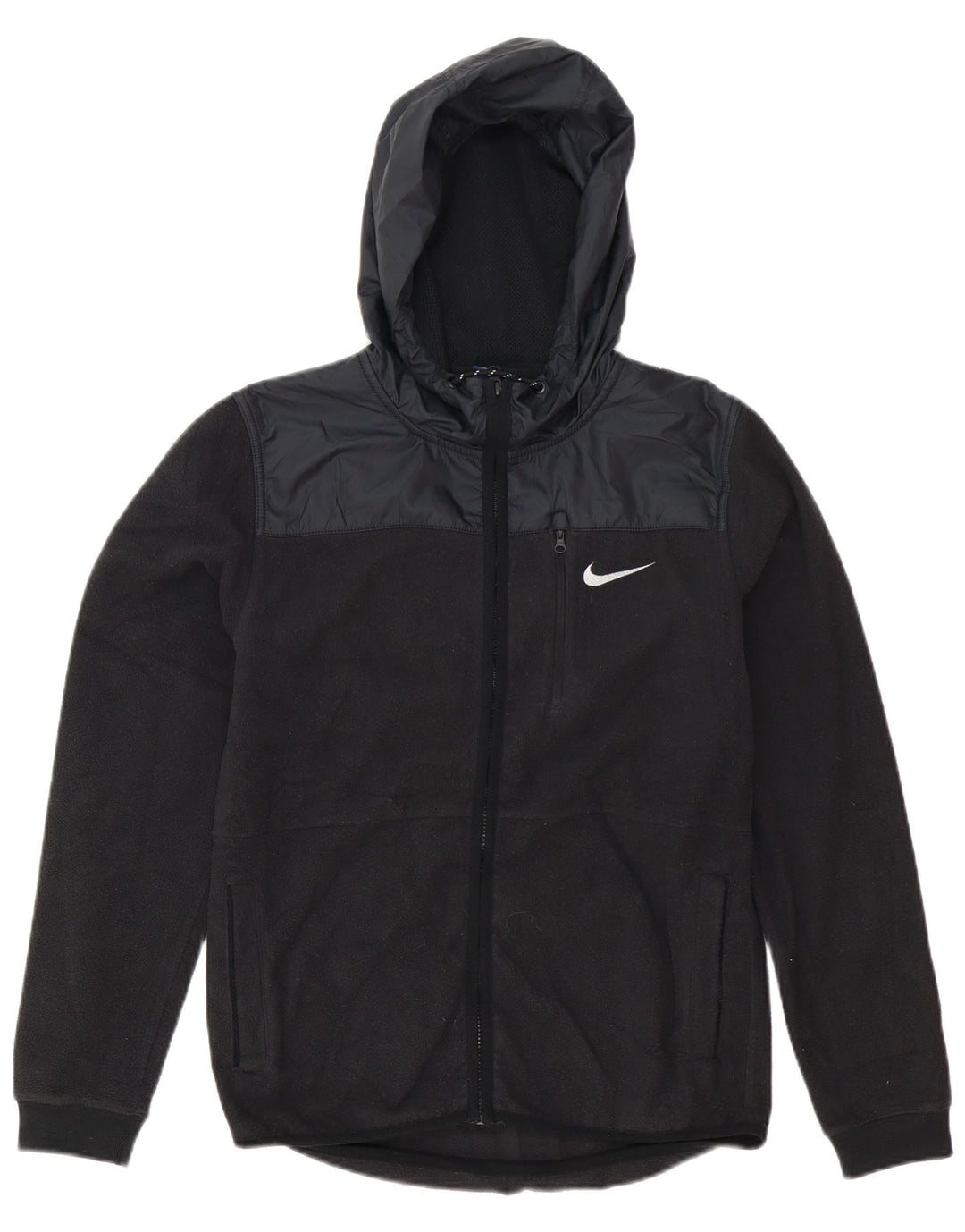 Męska kurtka polarowa z kapturem Nike UK 36, mały, czarny, poliestrowy blok kolorów