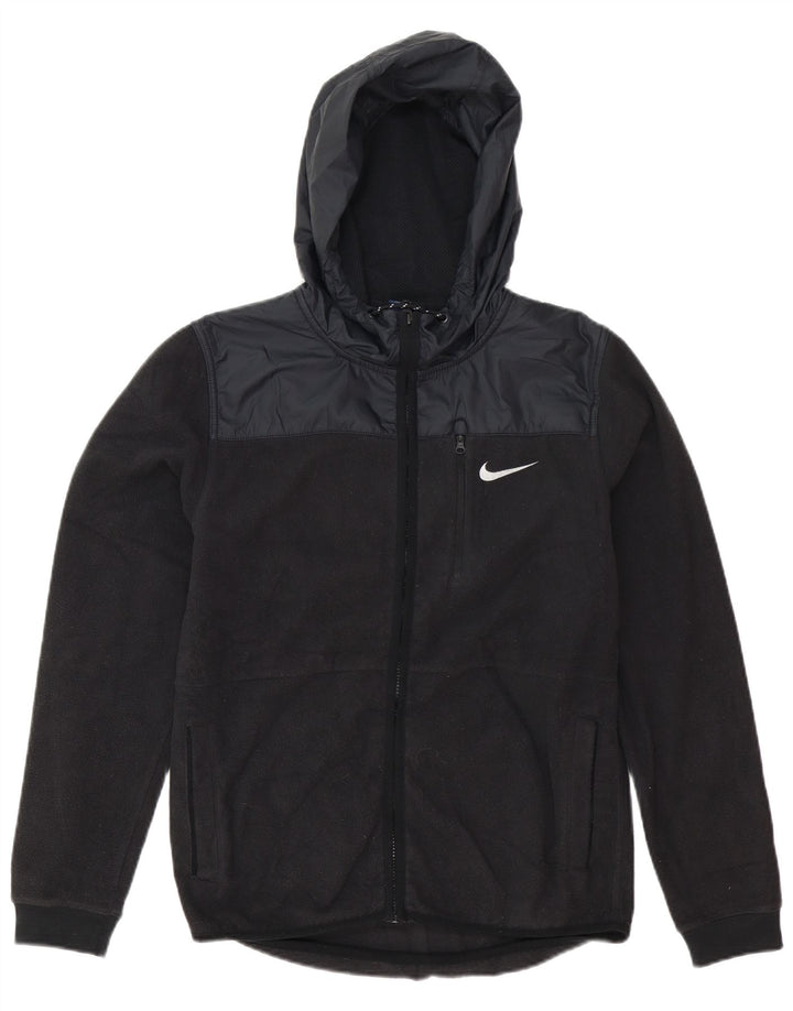 Męska kurtka polarowa z kapturem Nike UK 36, mały, czarny, poliestrowy blok kolorów