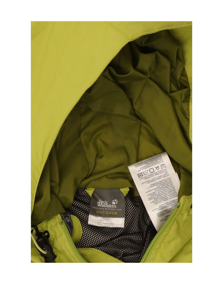 JACK WOLFSKIN Womens Hooded Rain Jacket UK 16 Large Green Polyamide