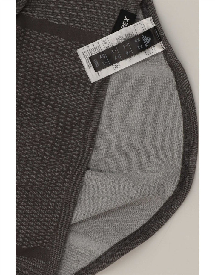 Adidas Męskie Terrex Graphic Top z długim rękawem, średnio szary, geometryczny poliester
