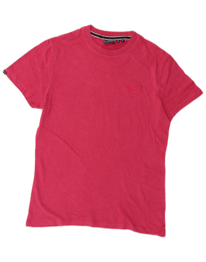 T-shirt męski Superdry Średnio różowy, bawełniany nakrapiany