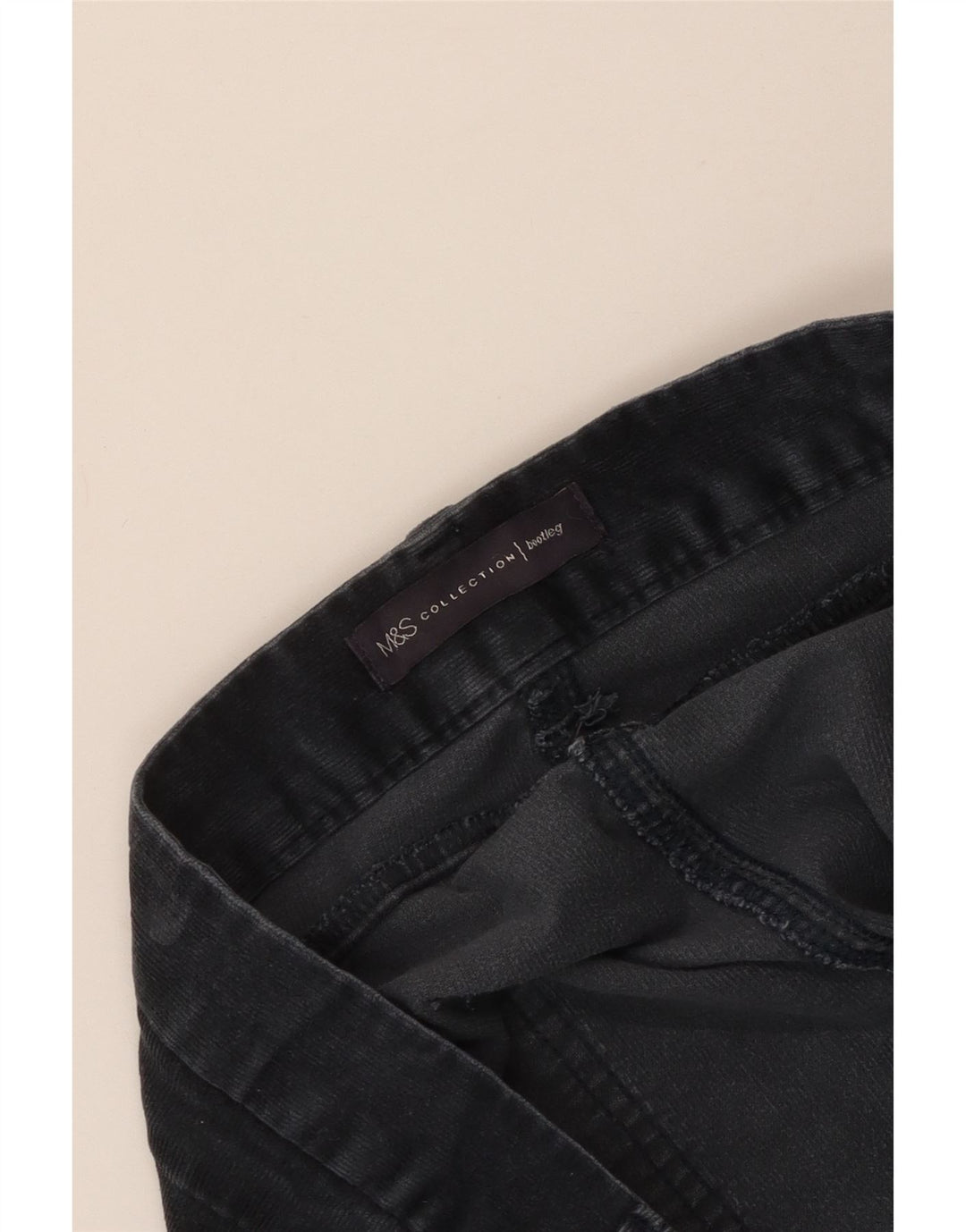 Marks & Spencer Damskie sztruksowe spodnie Bootcut W40 L33 Granatowe