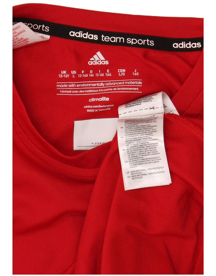 Chłopięcy T-shirt ADIDAS Climalite 13-14 lat Czerwony Poliester