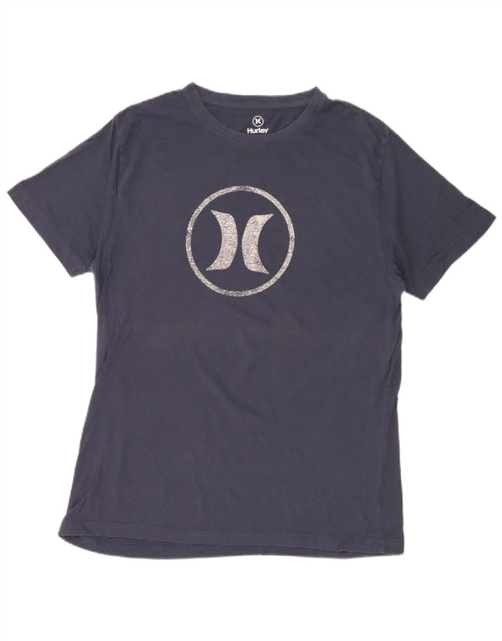 Męski T-shirt z grafiką Hurley, średni, granatowy, bawełniany