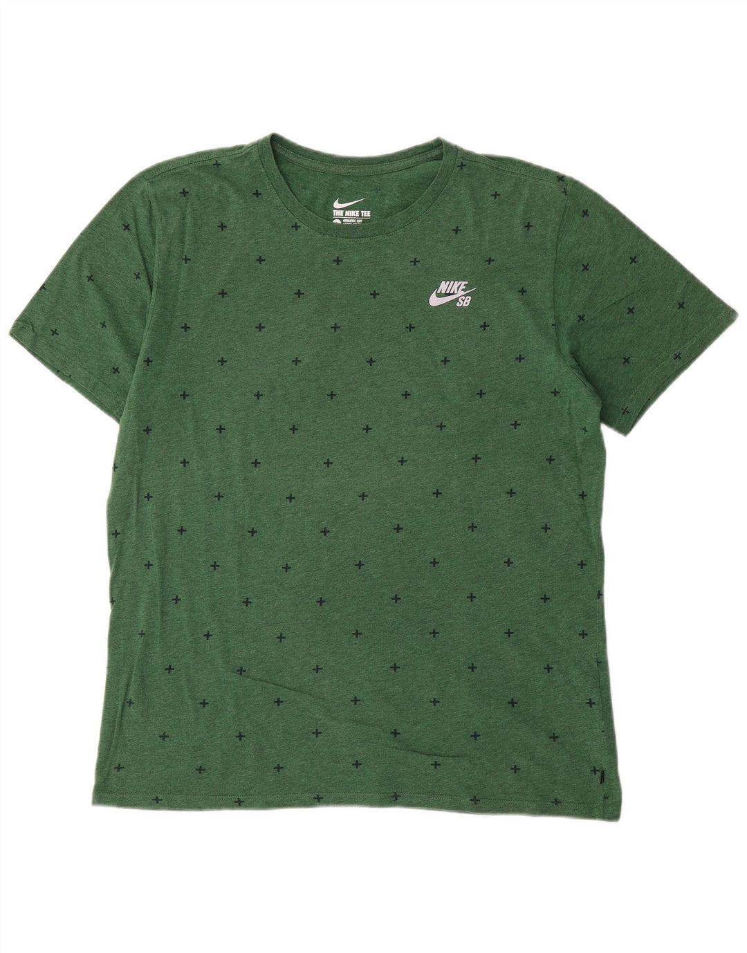 Męski T-shirt Nike o sportowym kroju z abstrakcyjnym wzorem, duży, zielony, bawełniany