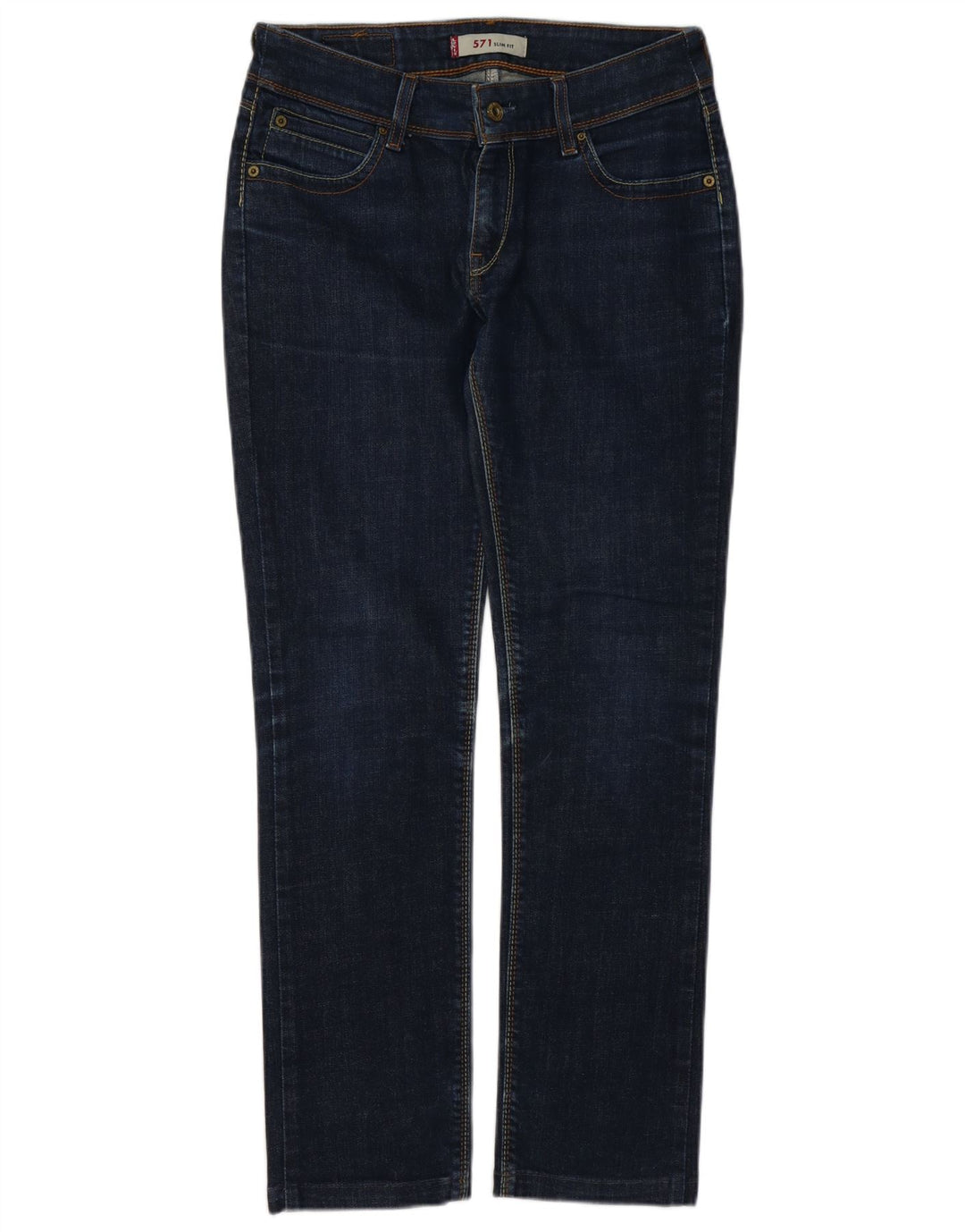 Damskie jeansy Levi's 571 Slim W32 L30 Granatowa bawełna
