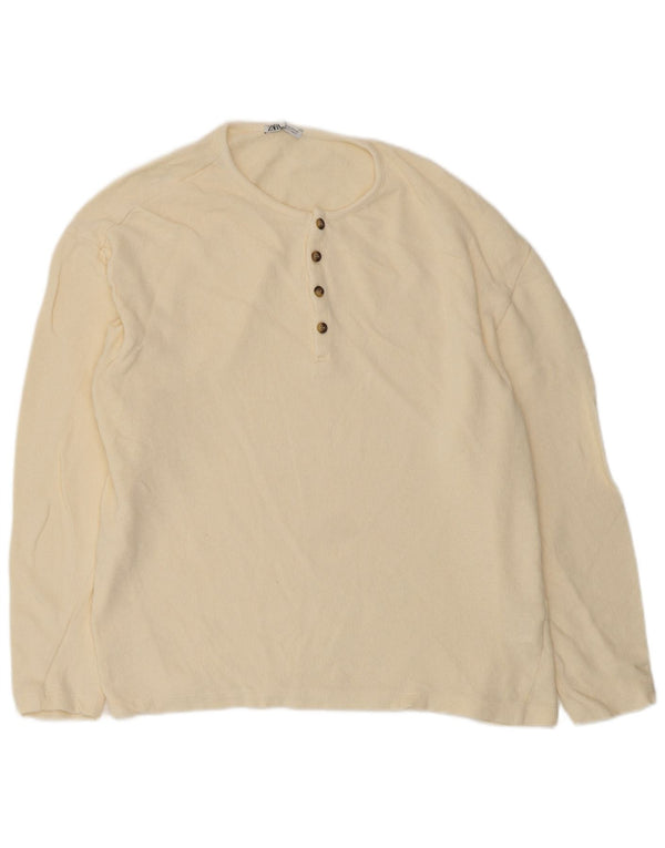 Bluzka damska Zara Top UK 18 XL Off White Cotton