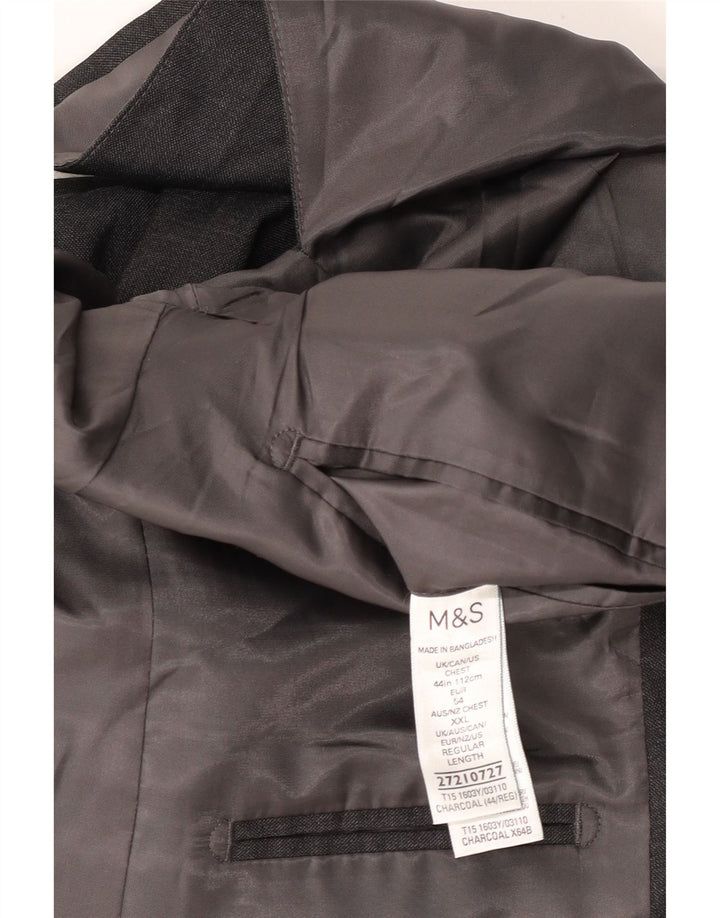 MARKS & SPENCER Męska marynarka zapinana na 2 guziki, UK 44 XL, szary poliester