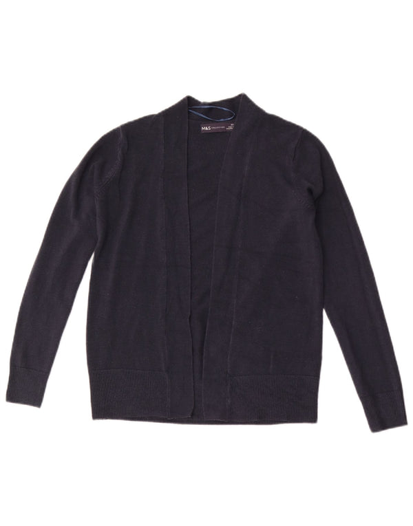 Marks & Spencer Womens Open Cardigan Sweater UK 6 XS Navy Blue Acrylic