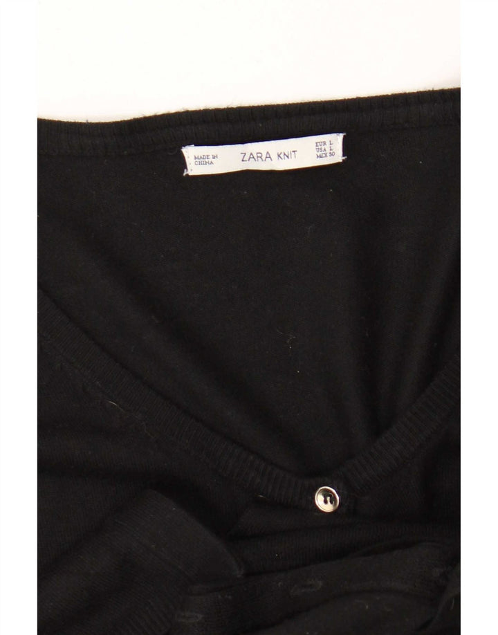 Sweter damski Zara Cardigan UK 16, duży, czarny