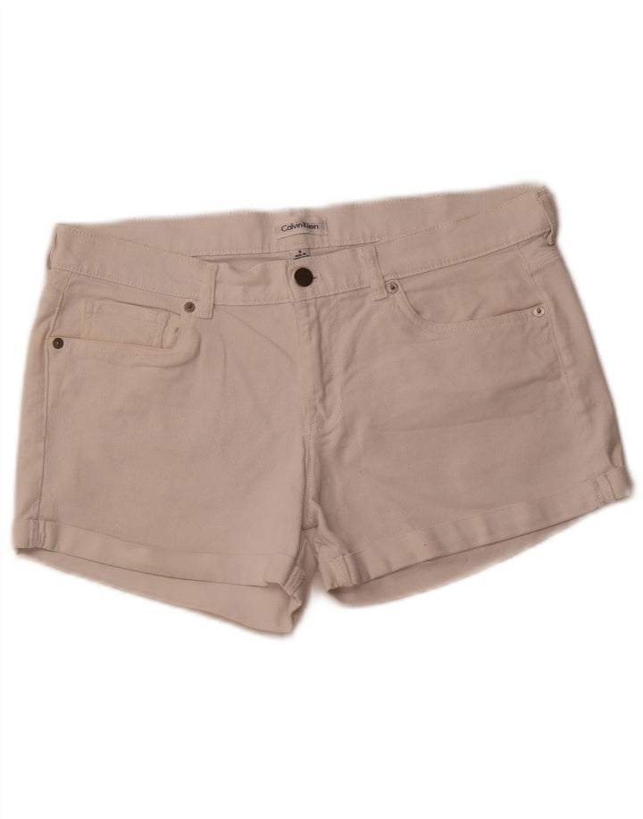 Damskie spodenki jeansowe CALVIN KLEIN US 8 Medium W32, biała bawełna