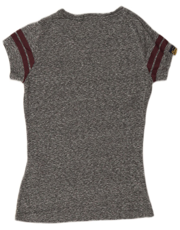 Damski T-shirt z grafiką Superdry Top UK 6 XS Szary, nakrapiany poliester