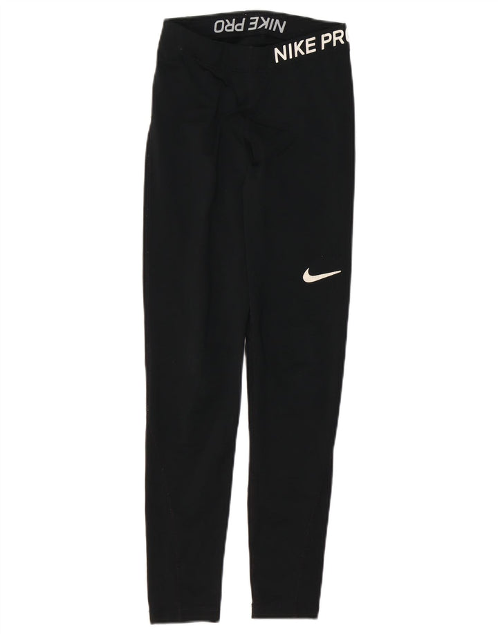 Damskie legginsy NIKE Dri Fit Graphic UK 4 XS, czarne