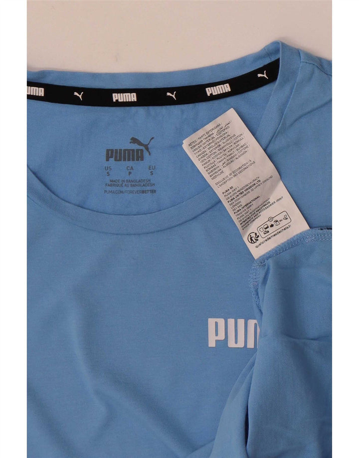 T-shirt damski Puma Top UK 10 Small, niebieski, bawełniany