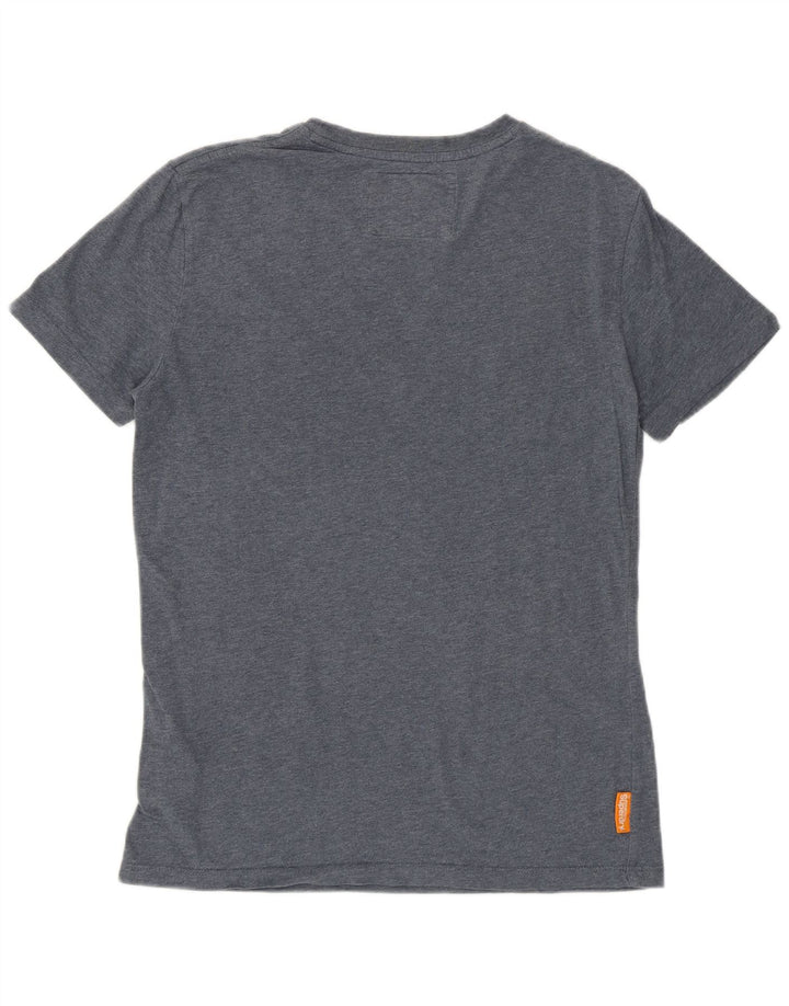 SUPERDRY Męski T-shirt Top Mały Granatowy Bawełniany