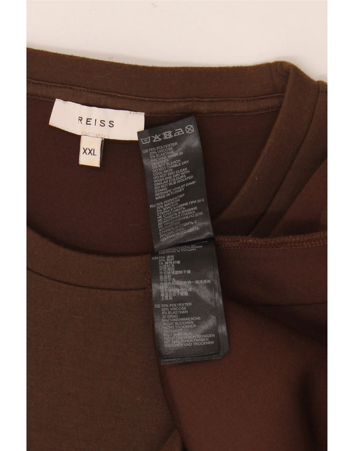 Koszulka męska Reiss Top 2XL, brązowy poliester